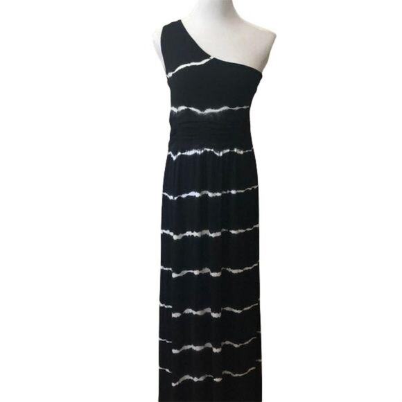 Gianni Bini black and white one shoulder dress M - Picture 1 of 5
